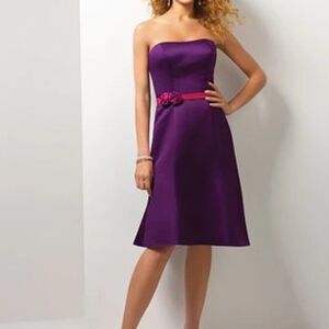 NEW Alfred Angelo Berry/Grape 7094 Strapless A Line Bridesmaid Dress 10 NWT